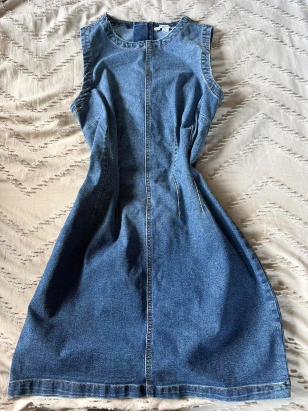 Blue mini denim dress